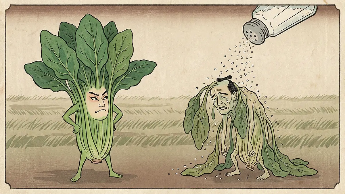 青菜に塩