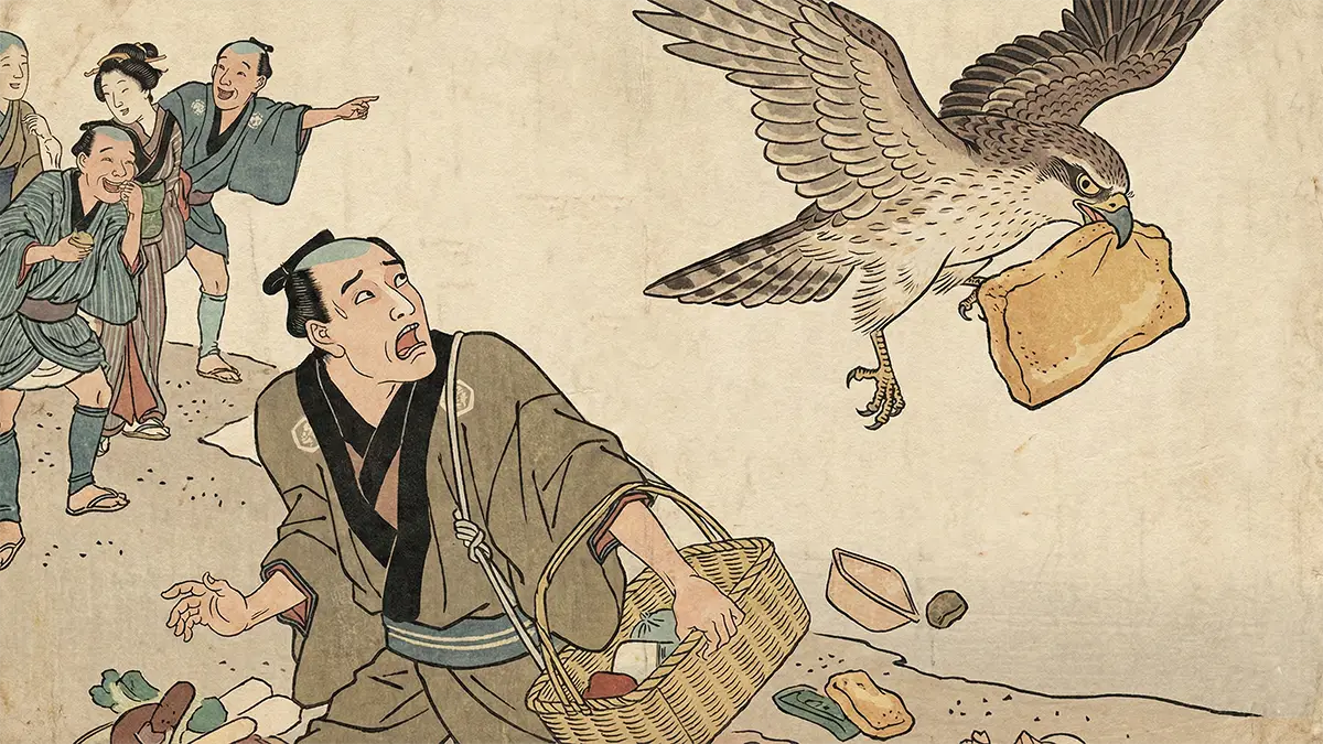 とんびに油揚げをさらわれる