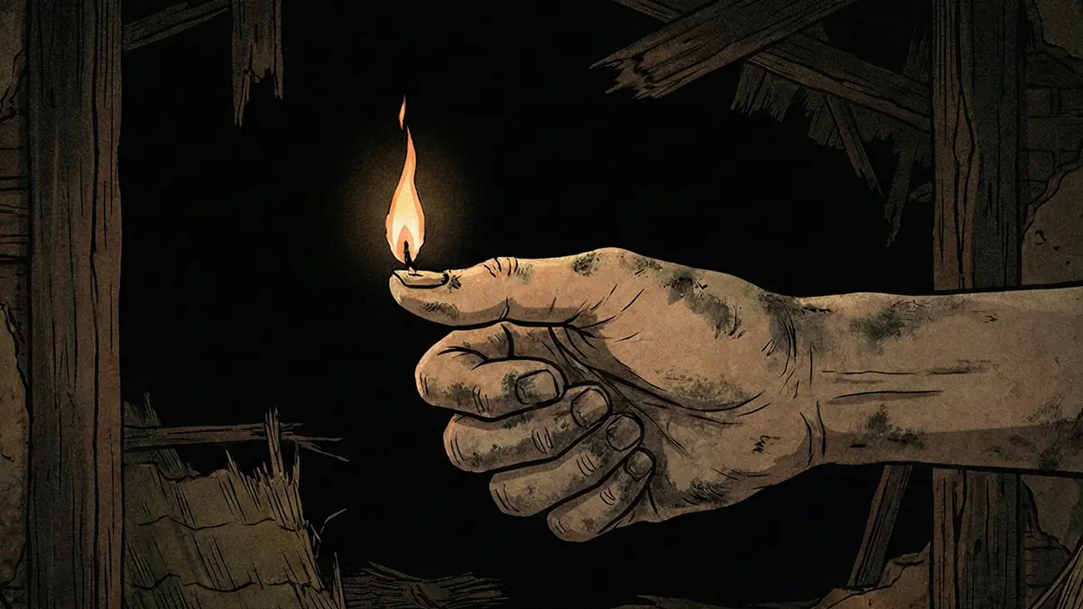 爪に火をともす