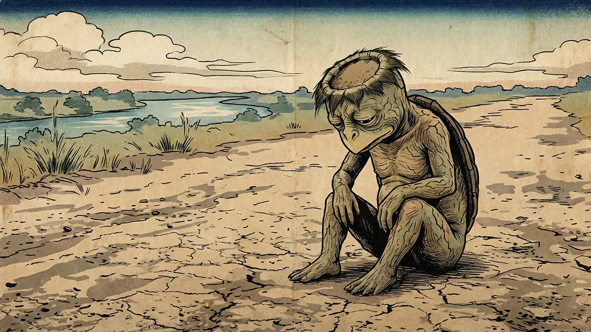 陸に上がった河童