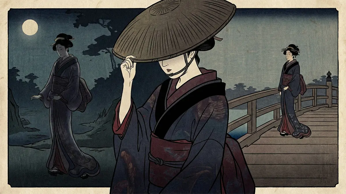 夜目遠目笠の内