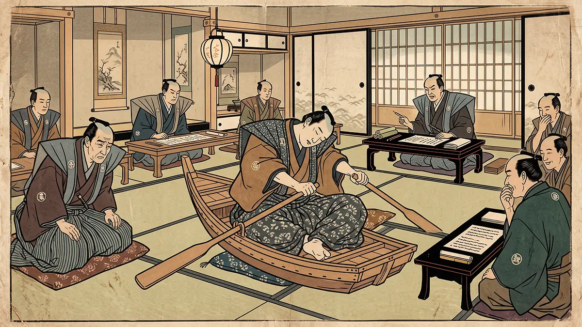 船を漕ぐ