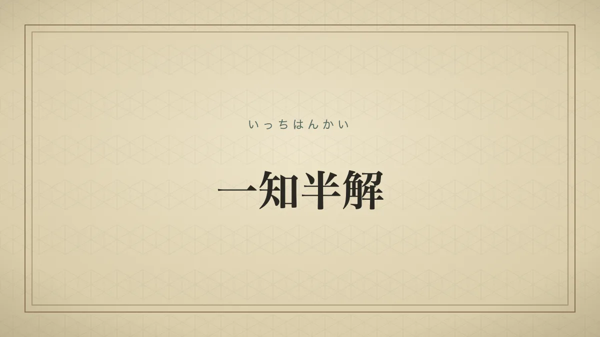 一知半解