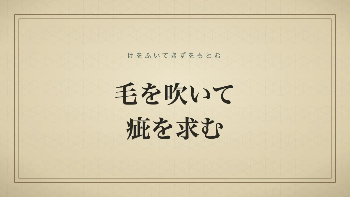 毛を吹いて疵を求む