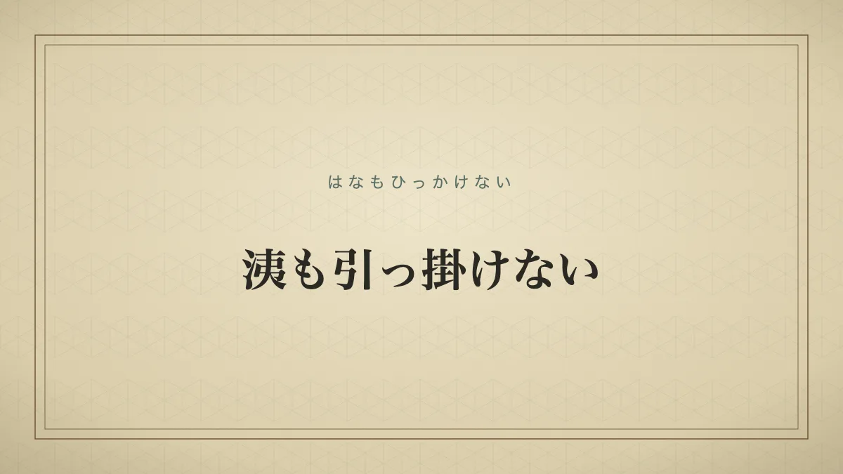 洟も引っ掛けない