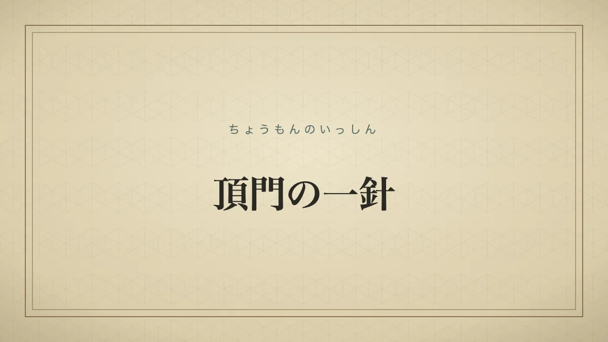 頂門の一針