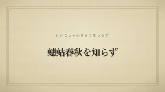 蟪蛄春秋を知らず
