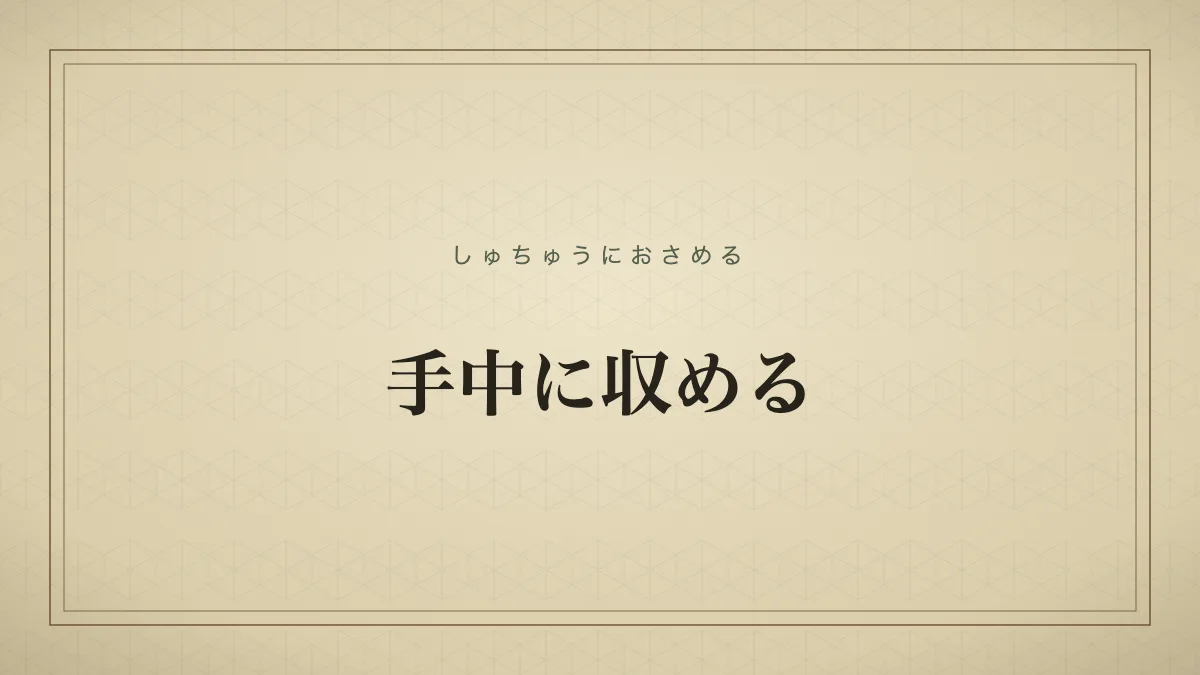 手中に収める