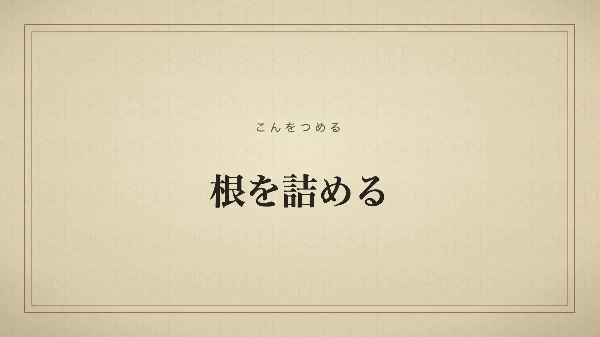 根を詰める