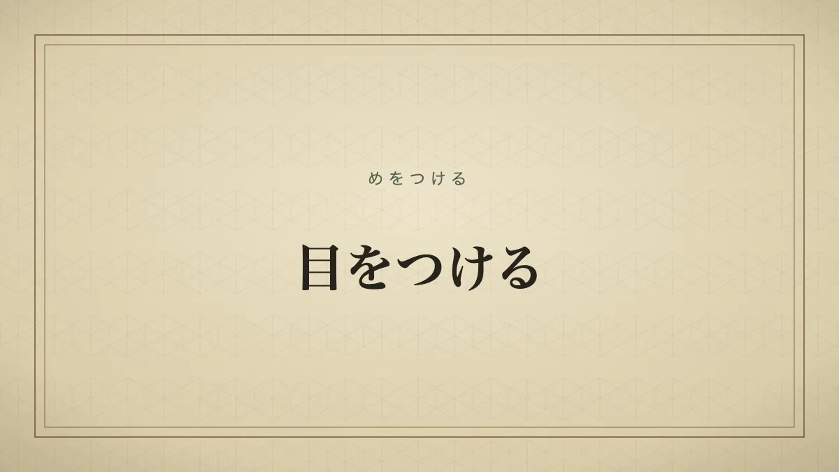 目をつける